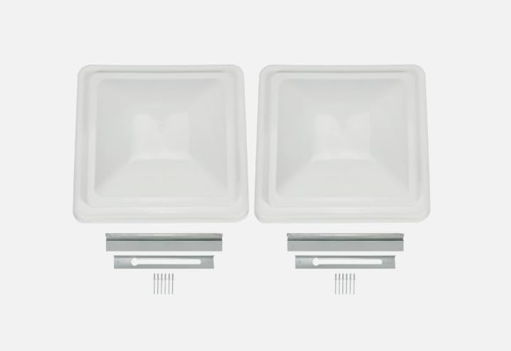 2-Pack 14 x 14 Inch White UV-Resistant RV Roof Vent Cover Lids R65251