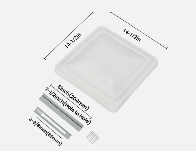 2-Pack 14 x 14 Inch White UV-Resistant RV Roof Vent Cover Lids R65251