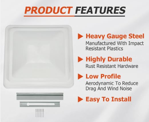 2-Pack 14 x 14 Inch White UV-Resistant RV Roof Vent Cover Lids R65251