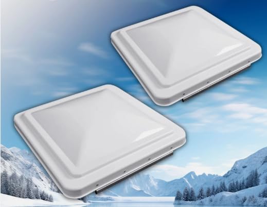 2-Pack 14 x 14 Inch White UV-Resistant RV Roof Vent Cover Lids R65251