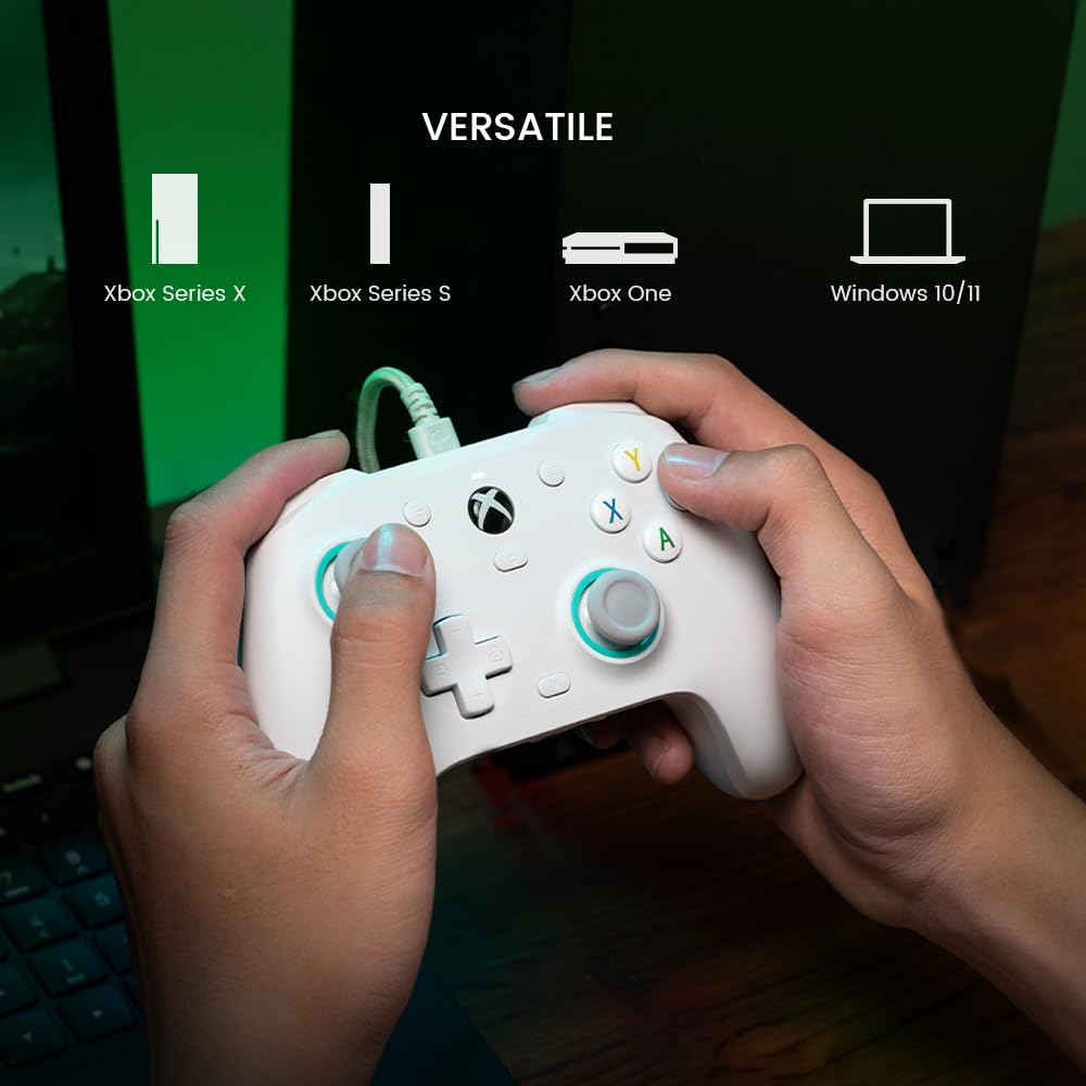 Wired Gamepad with Hall Effect Joysticks and 3.5 mm Audio Jack White Z476617