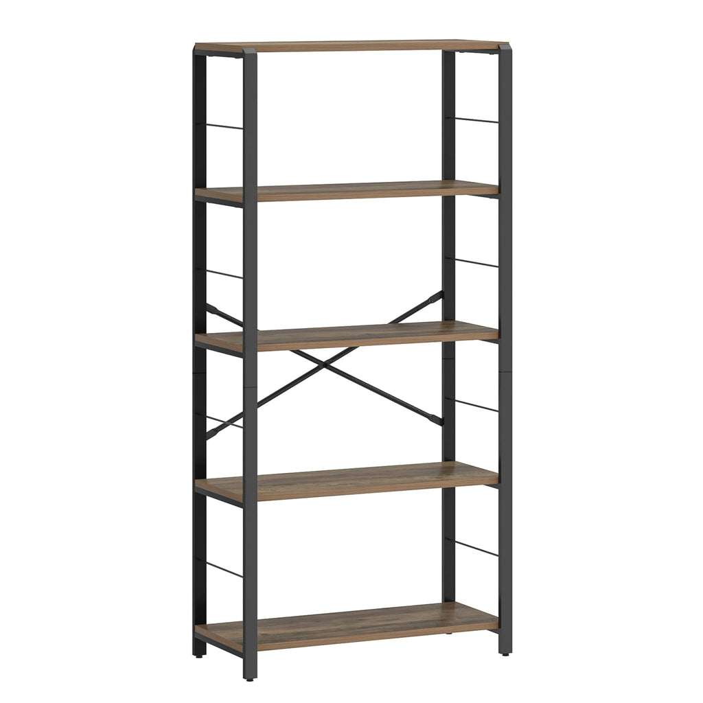 5 Tier Wood and Metal Bookshelf I214959