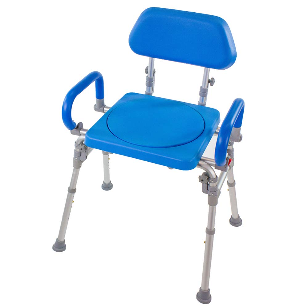 Folding Shower Chair with Padded Seat Armrests Backrest O194