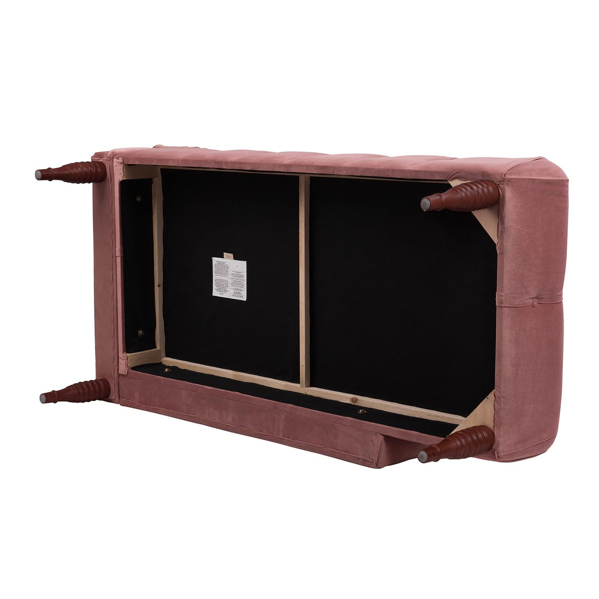 Ash Rose Pink Velvet Tufted Roll Arm Chaise Lounge B840617