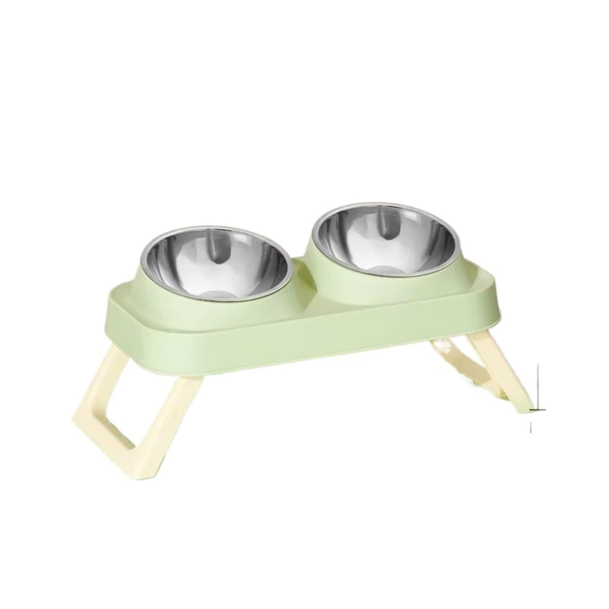 Foldable Elevated Stainless Steel Dual Pet Bowl X71956