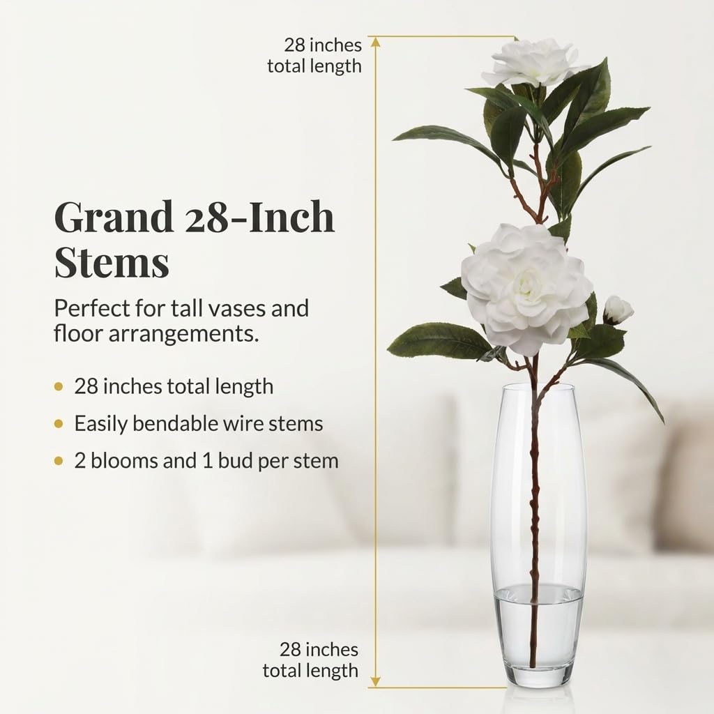 White 2 Pack 28in Faux Flowers D1226