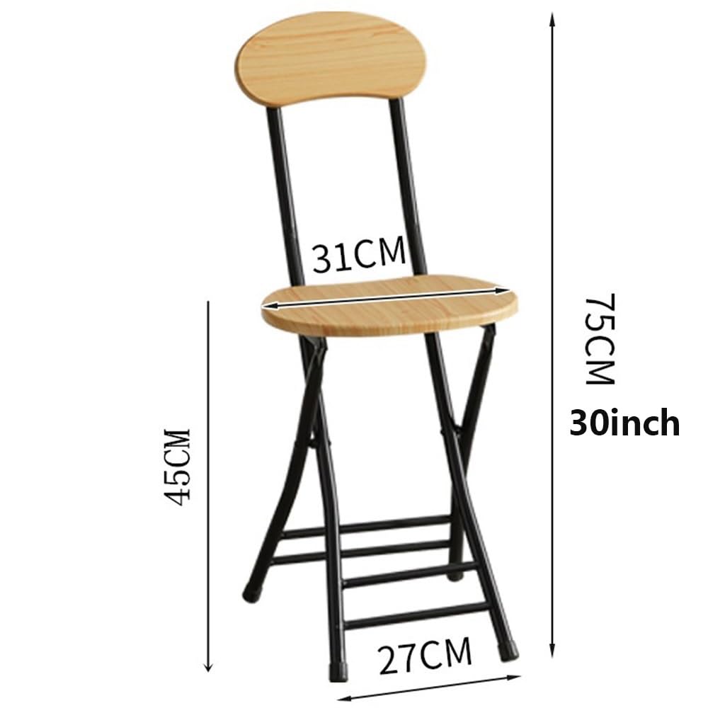 18 Inch Black Folding Bar Stools with Backrest N291372
