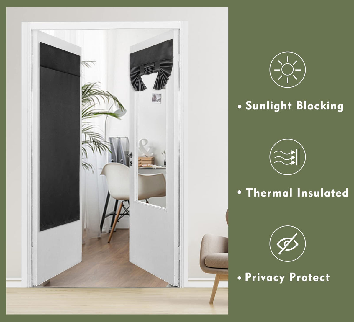 Blackout Tie Up Door Curtain 1 Panel B35540