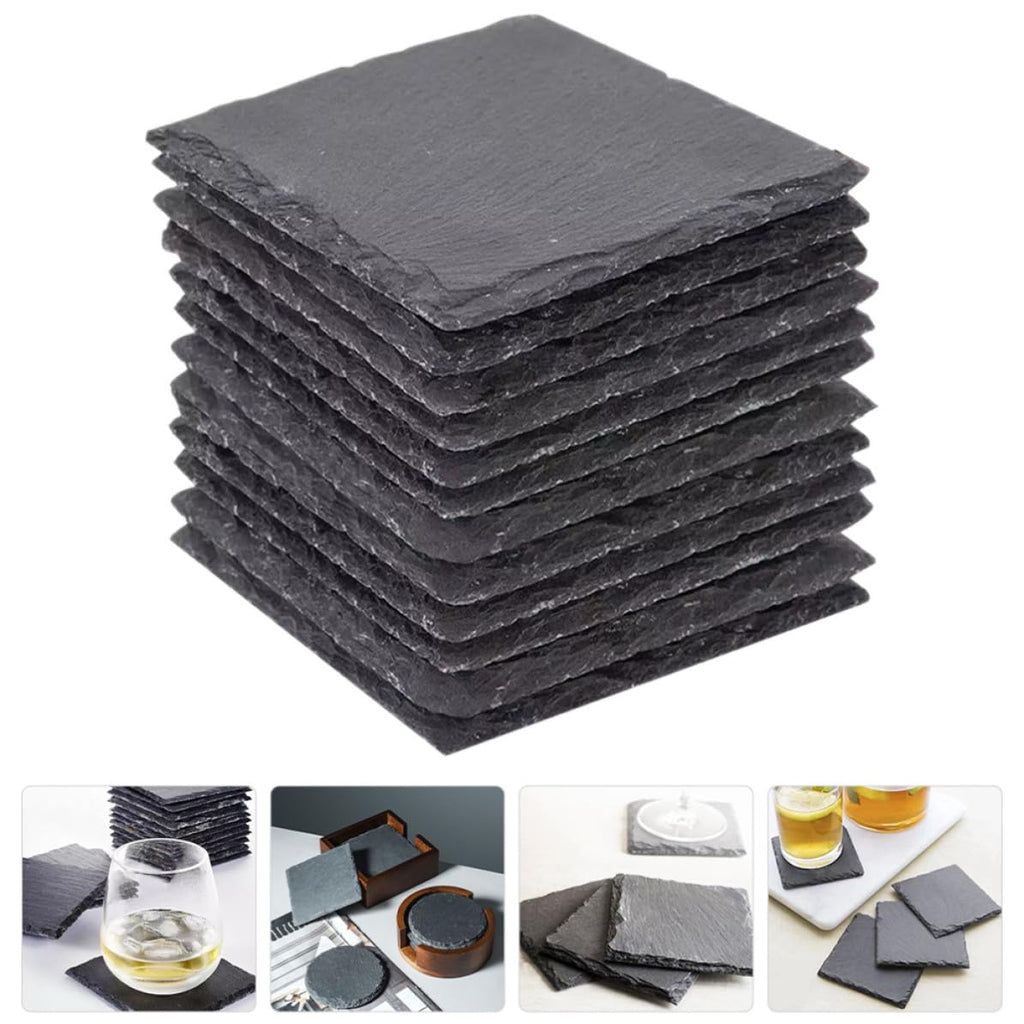 12pcs Natural Stone Coasters with Non Slip Bottom V36292