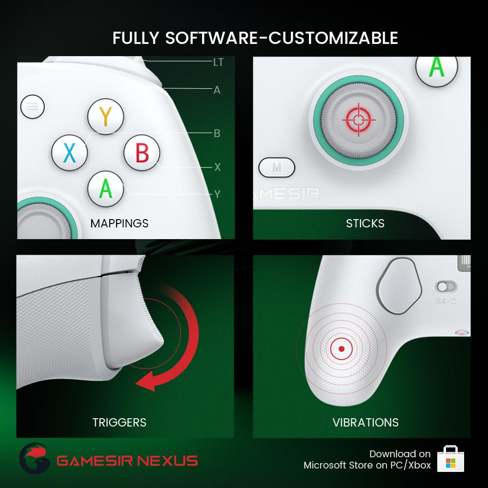 Wired Gamepad with Hall Effect Joysticks and 3.5 mm Audio Jack White Z476617