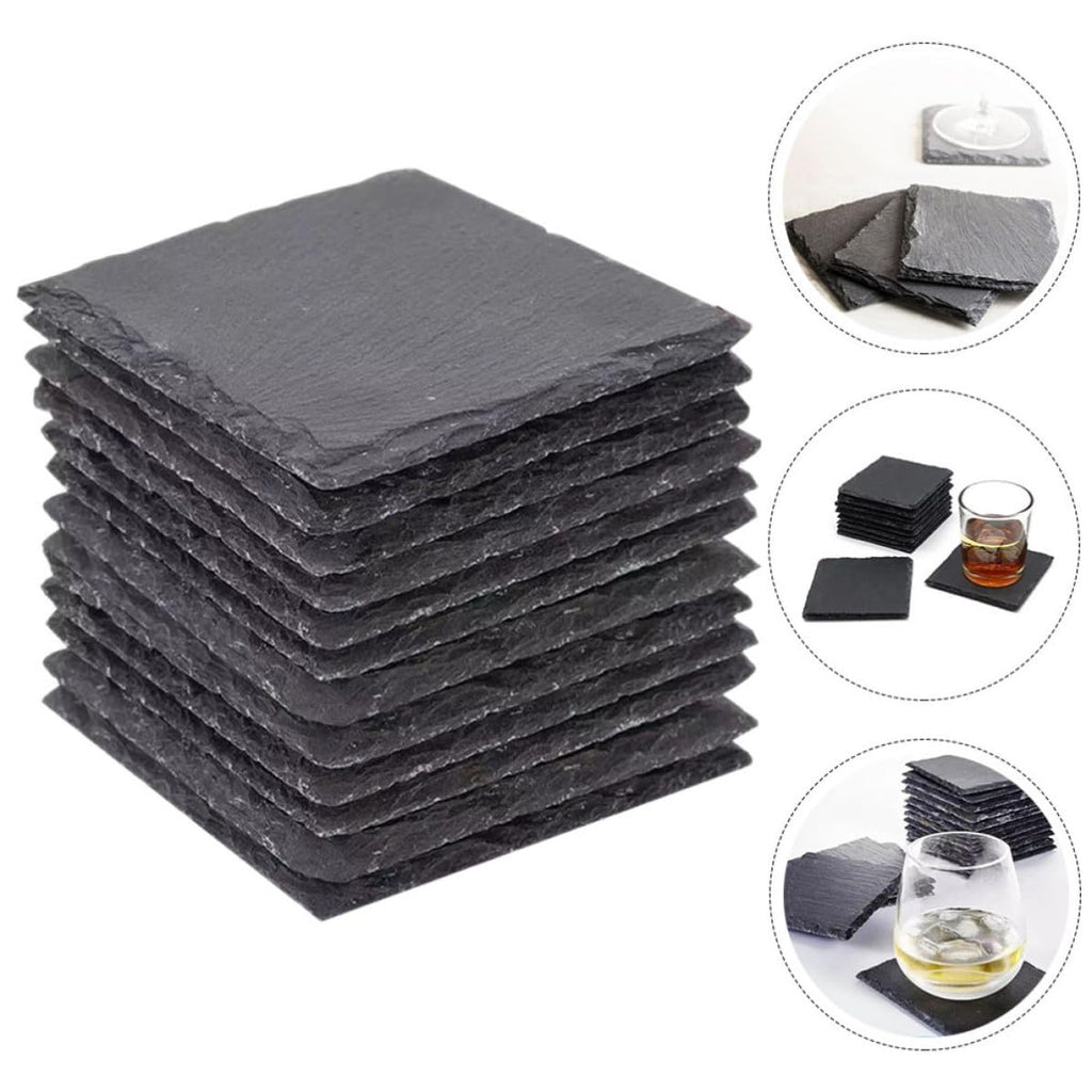 12pcs Natural Stone Coasters with Non Slip Bottom V36292