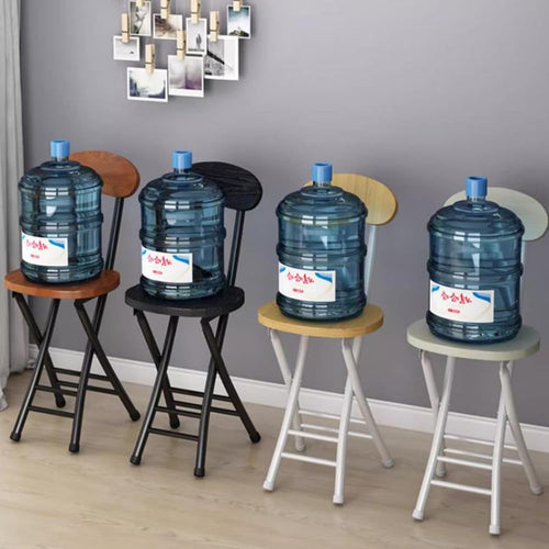 18 Inch Black Folding Bar Stools with Backrest N291372