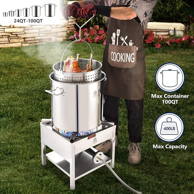 40QT Boil Kit with Burner, Basket & Steamer Rack Z85763
