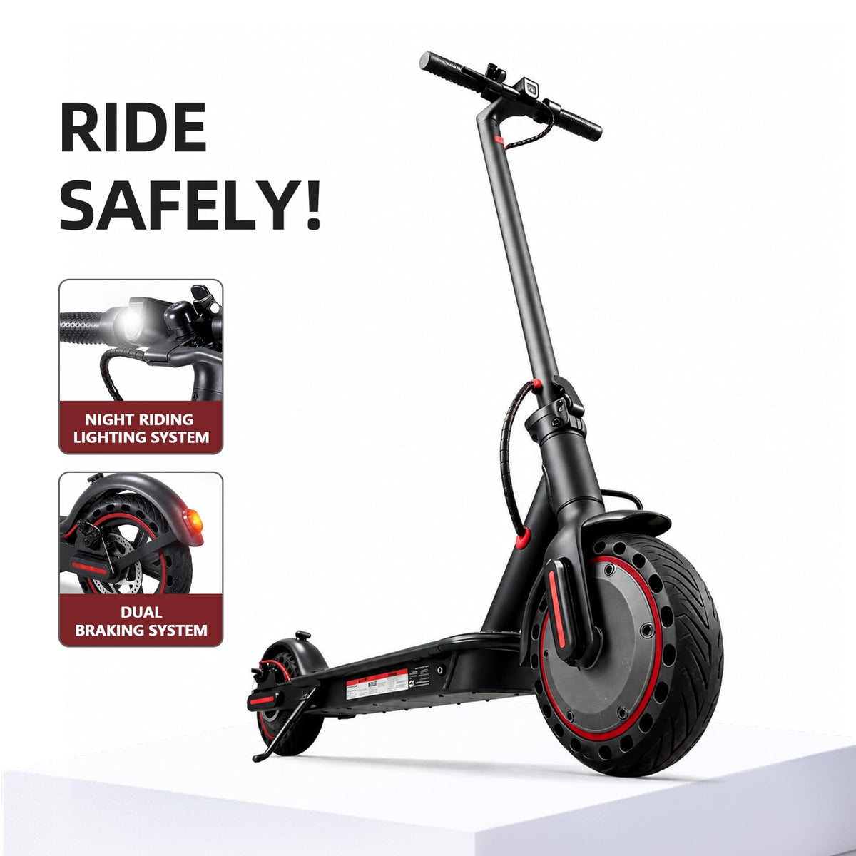 Electric Scooter, 350W/500W, 8.5" Tires, 21 Miles Range, Folding E-Scooter H801027
