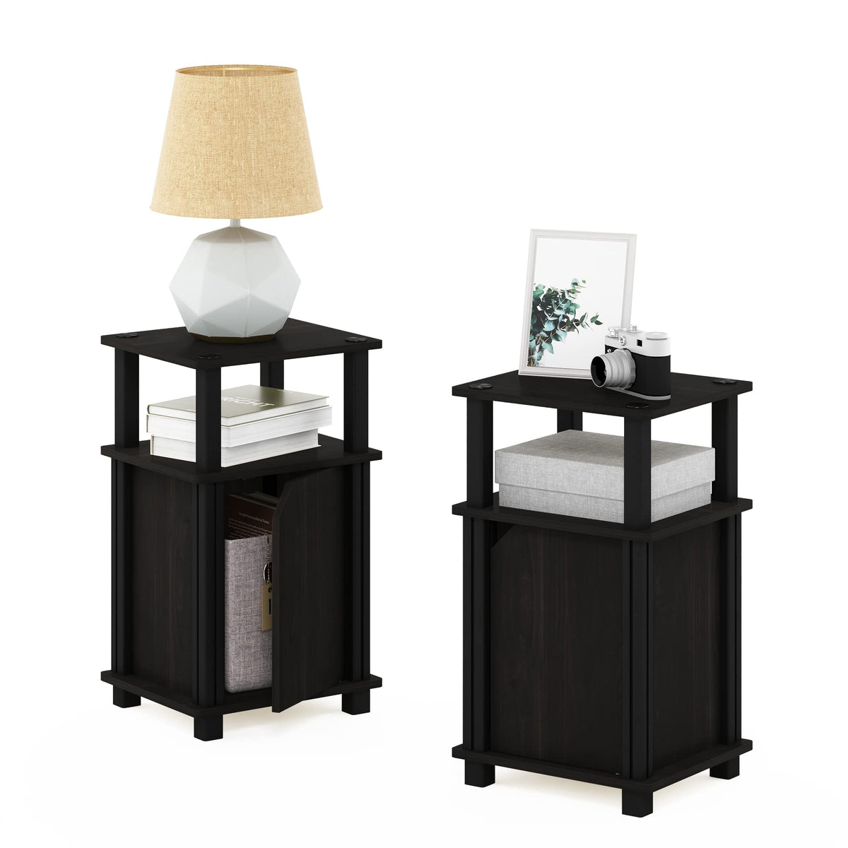 3-Tier Telephone Table with Cabinet, Set of 2 C299031