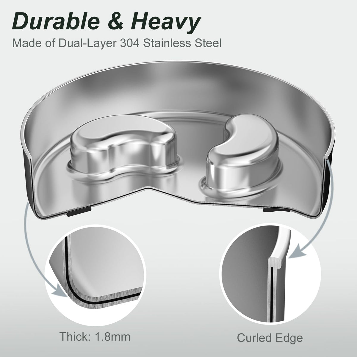 Slow Feeder Dog Bowl 1.5-Cup Stainless Steel K21447