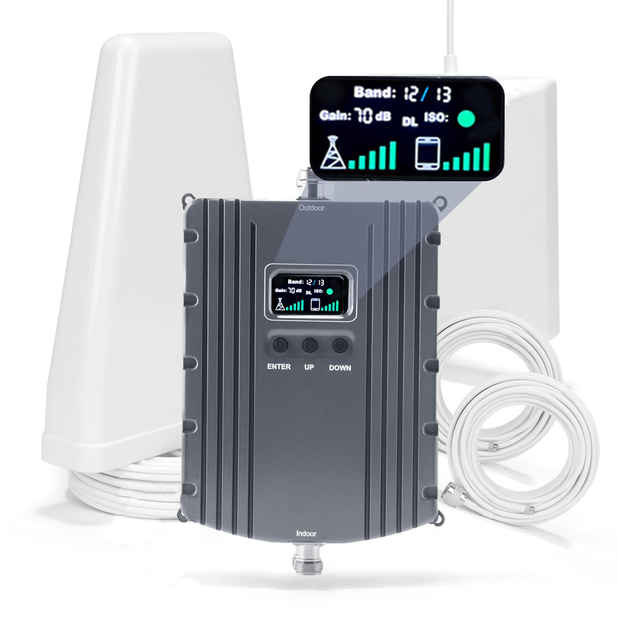 Cell Phone Signal Booster Up to 5500Sq Ft 5G 4G LTE Grey O639072