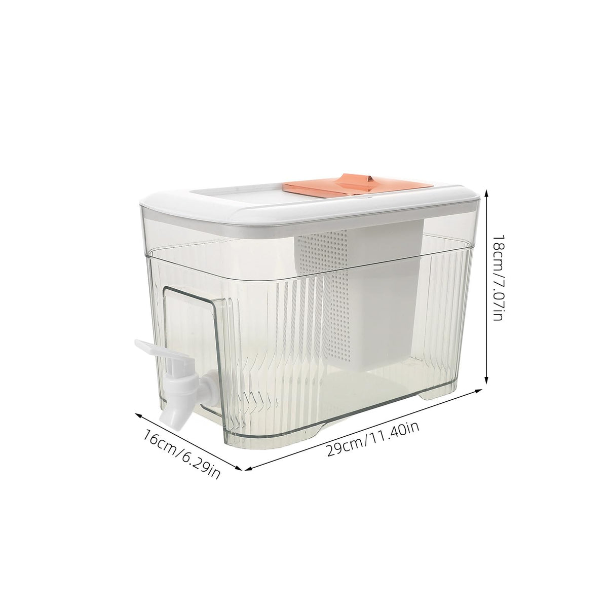 White Plastic Water Jug with Faucet and Lid U491