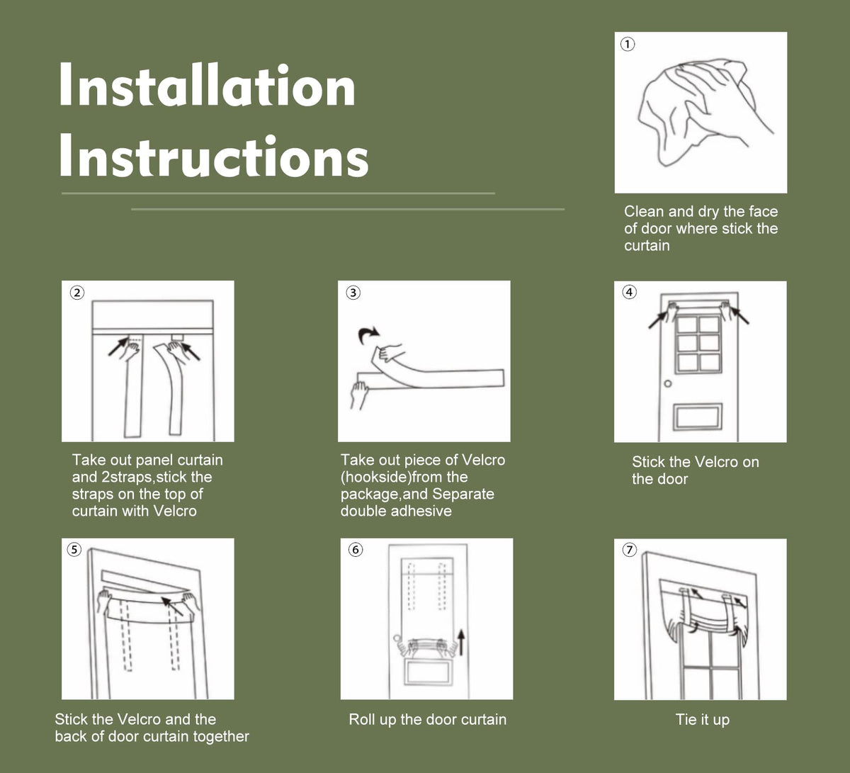 Blackout Tie Up Door Curtain 1 Panel B35540