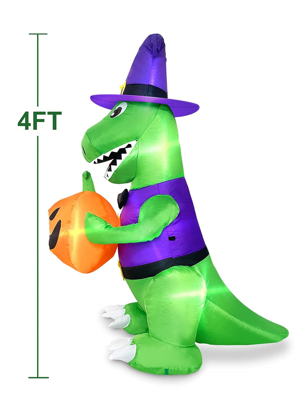 4 Ft Halloween Inflatables Witch Dinosaur C74963