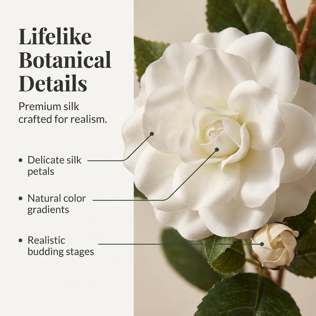 White 2 Pack 28in Faux Flowers D1226
