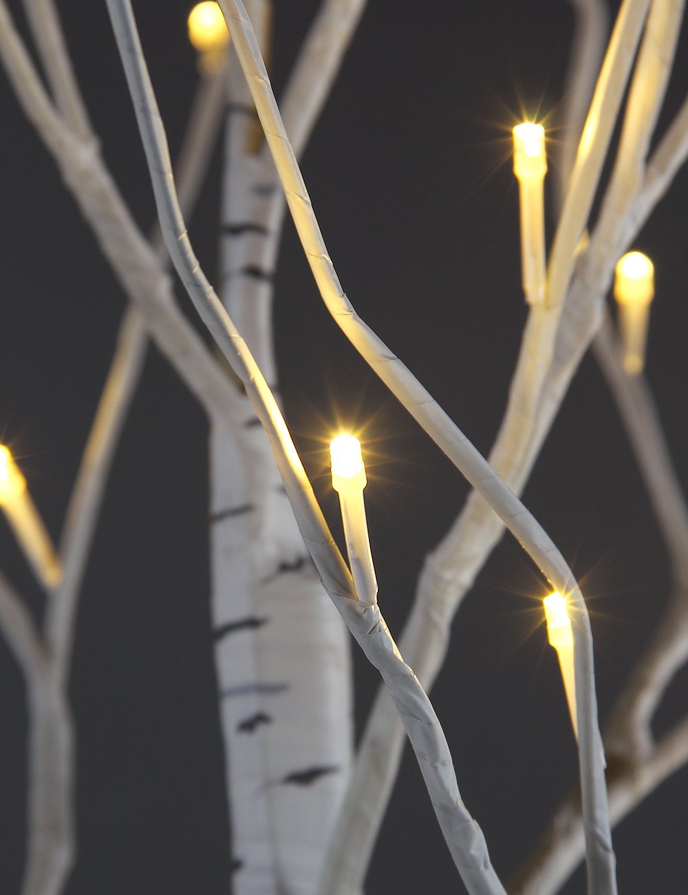 8FT 132 LED Lighted Birch Tree Warm White R1455