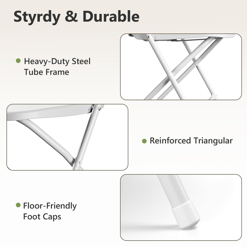 White 10 Pack Plastic Folding Chairs with Metal Frame R816924