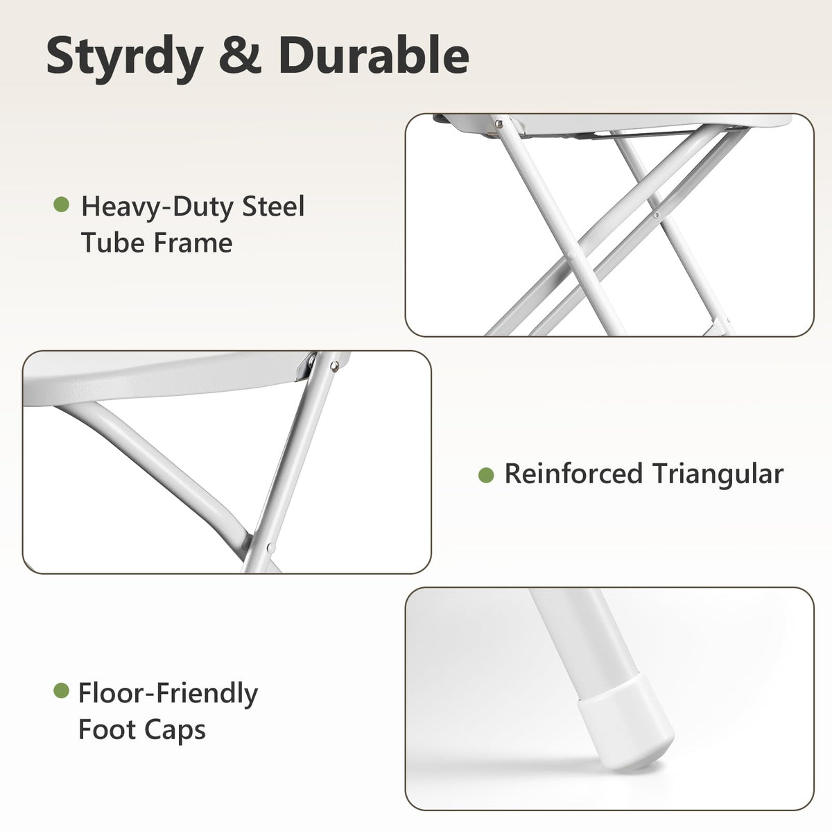 White 10 Pack Plastic Folding Chairs with Metal Frame R816924