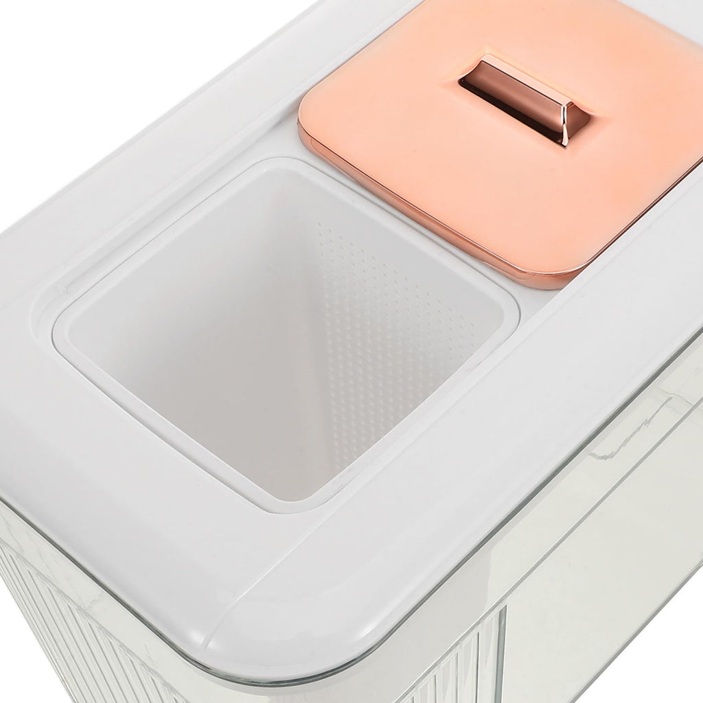 White Plastic Water Jug with Faucet and Lid U491