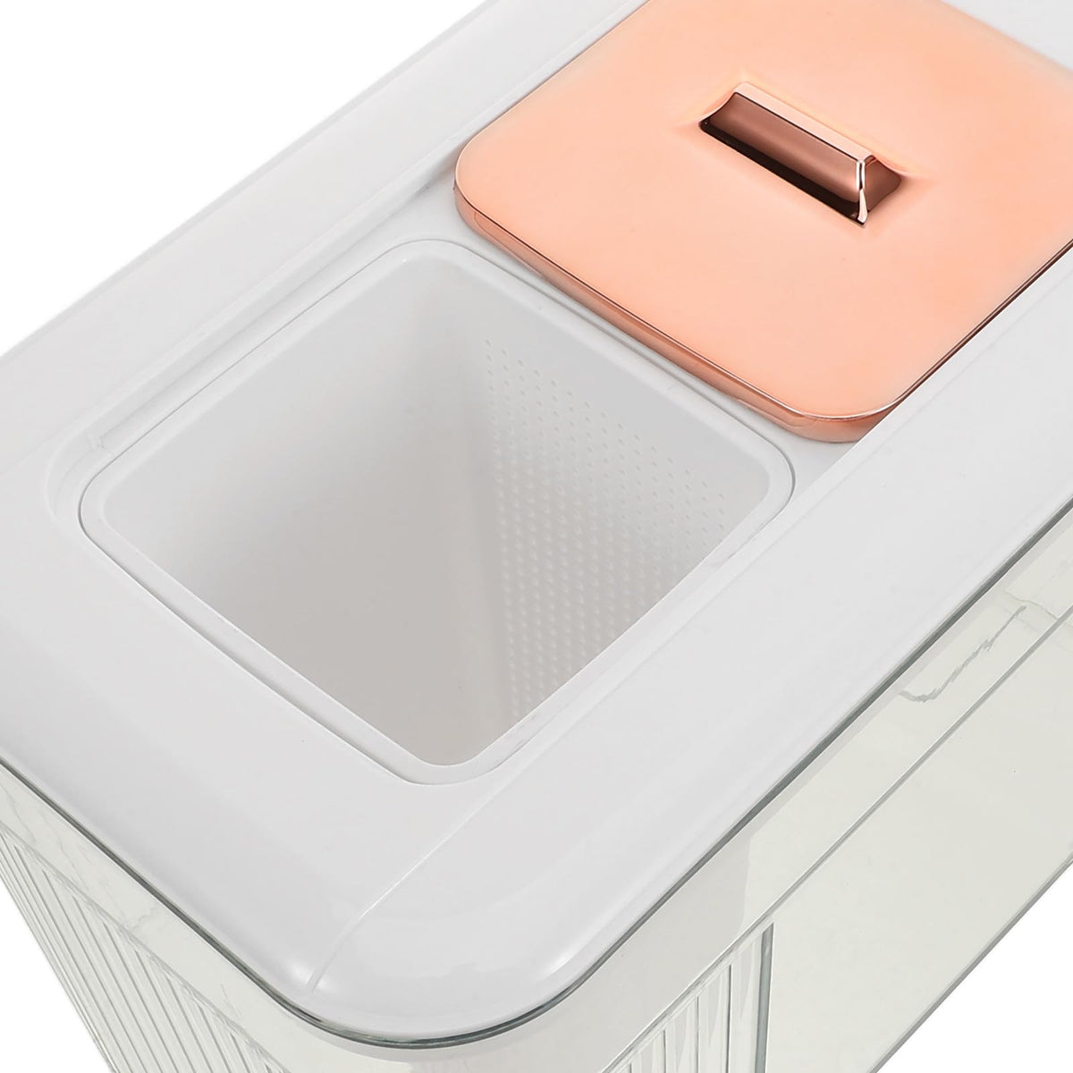 White Plastic Water Jug with Faucet and Lid U491