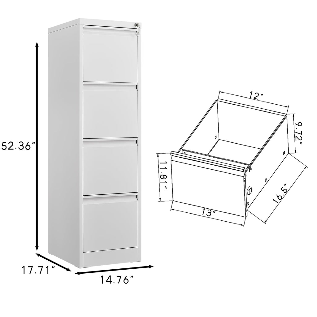 4 Drawer Vertical Metal File Cabinet with Lock M6283