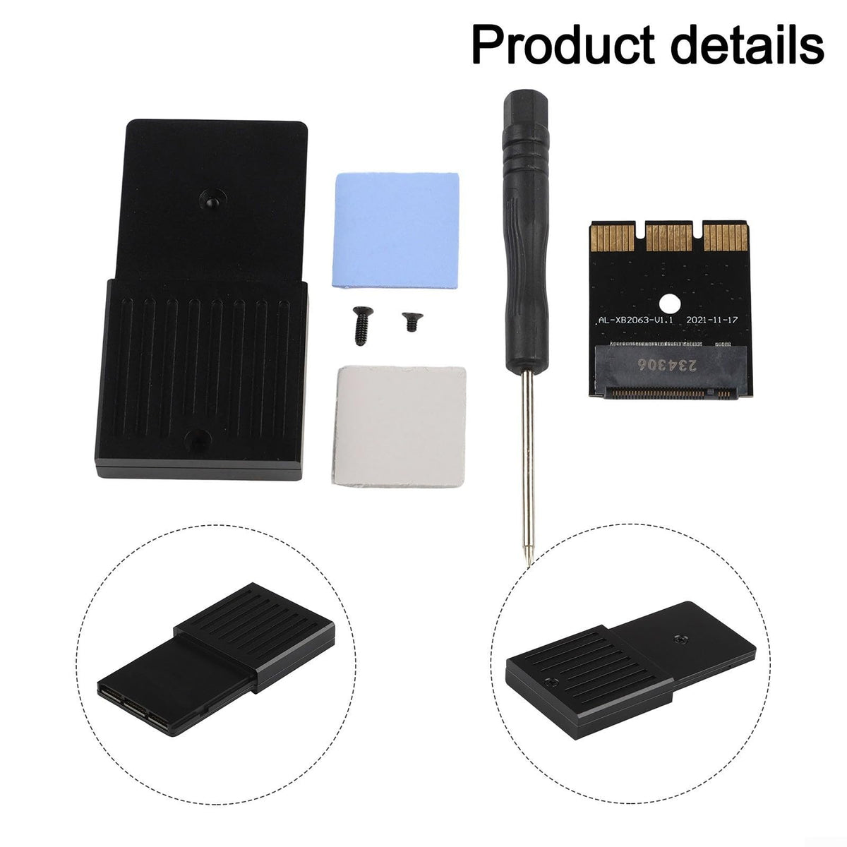 External Hard Drive Enclosure PCIE4.0 NVME 2230 SSD Aluminum Alloy Black L713