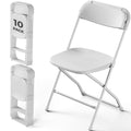 White 10 Pack Plastic Folding Chairs with Metal Frame R816924