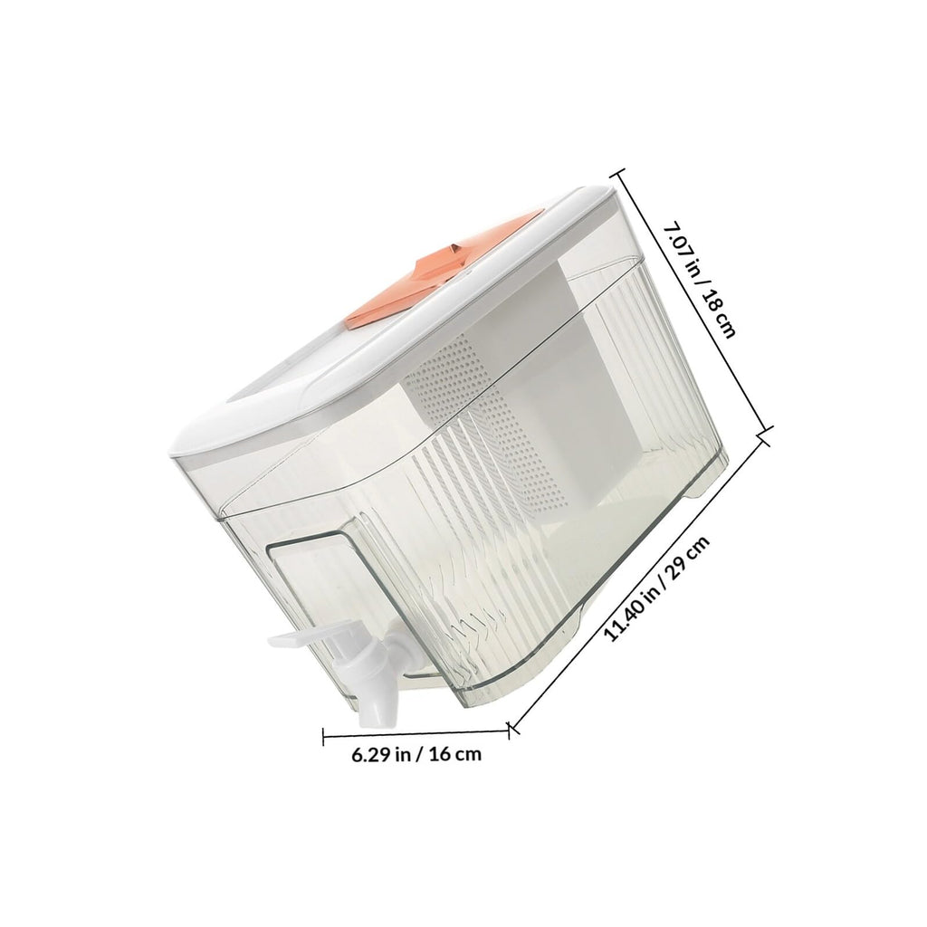 White Plastic Water Jug with Faucet and Lid U491