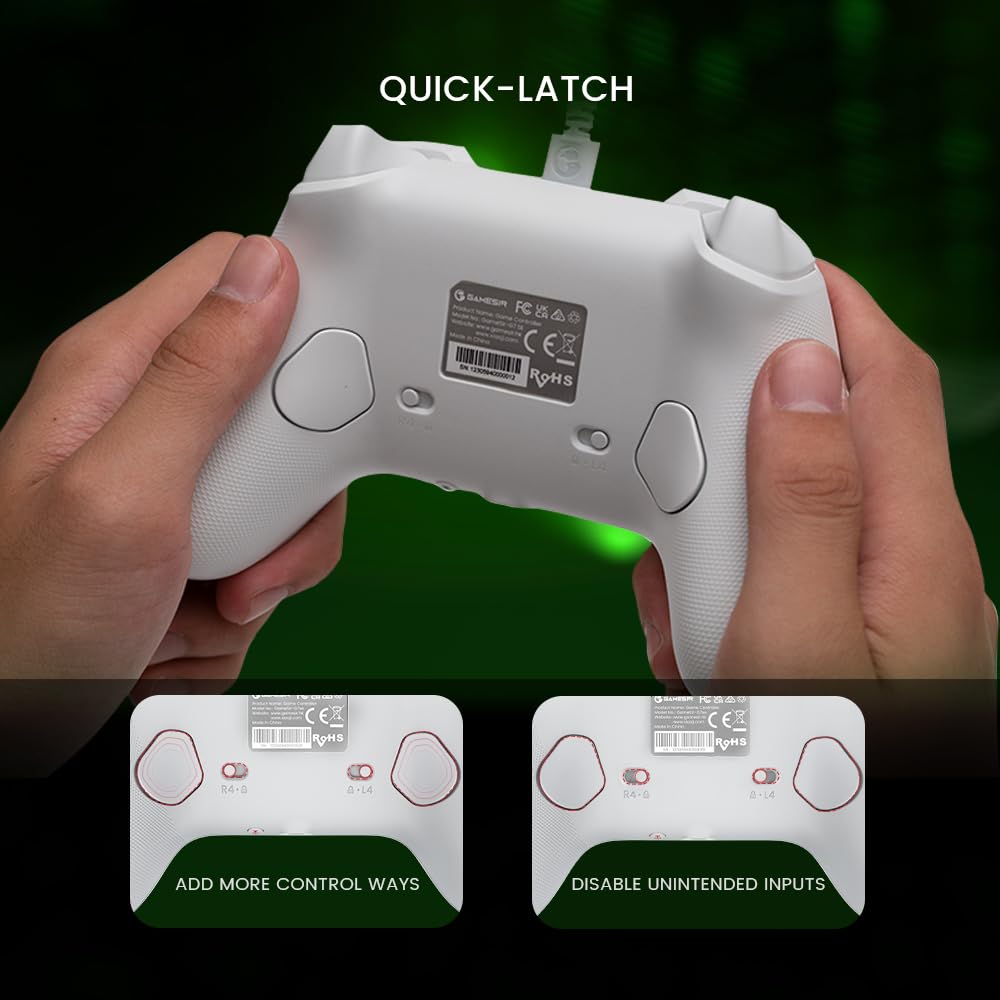 Wired Gamepad with Hall Effect Joysticks and 3.5 mm Audio Jack White Z476617