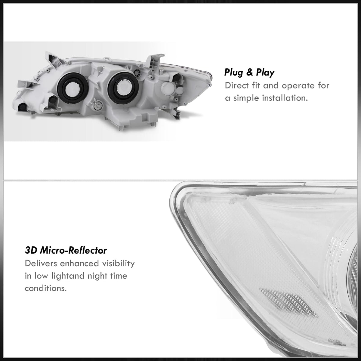 Projector Headlights Headlamps Signal Lamps Assembly Pair Set H306
