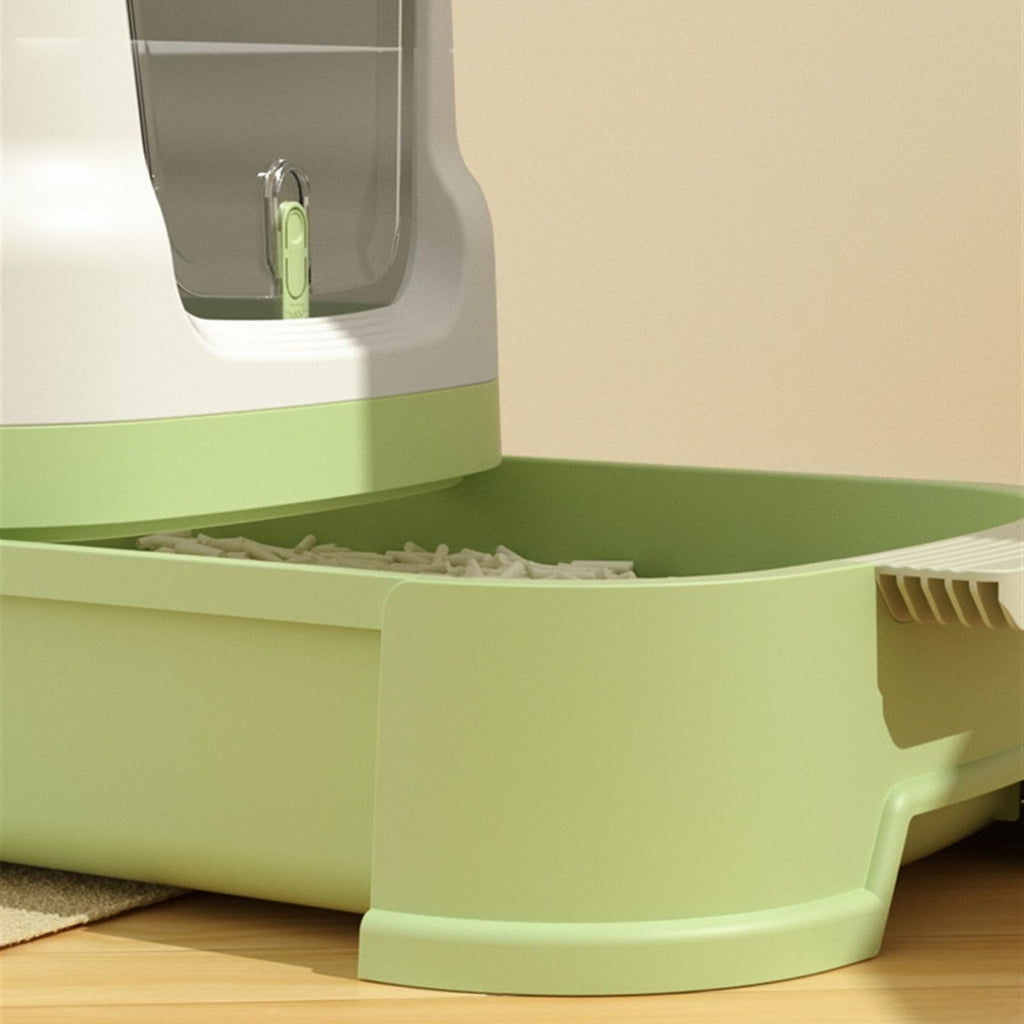 Cat Litter Box with Lid, Top Entry with Scoop, Enclosed Plastic with Drawer Z6998