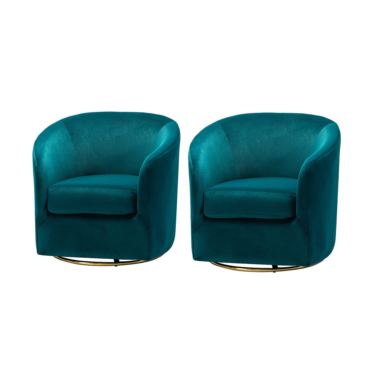 Set of 2 Velvet Swivel Barrel Chair T6501