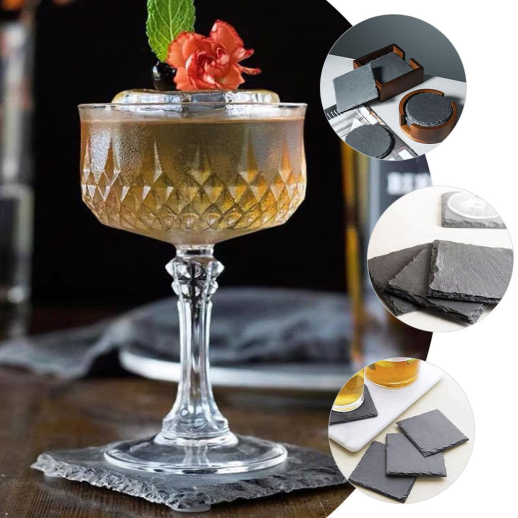 12pcs Natural Stone Coasters with Non Slip Bottom V36292