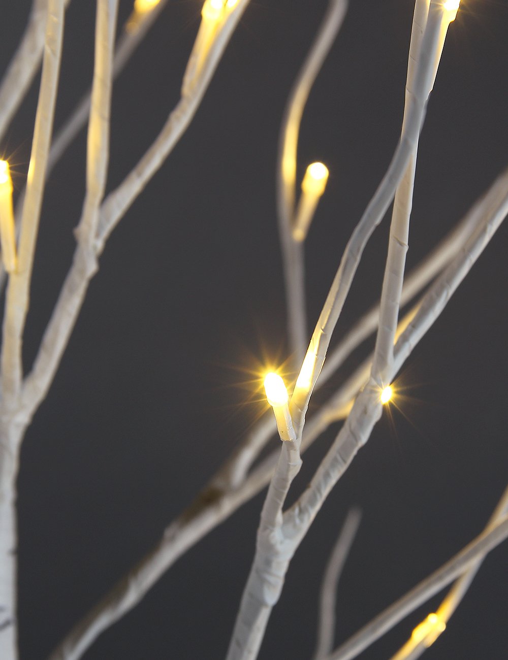 8FT 132 LED Lighted Birch Tree Warm White R1455