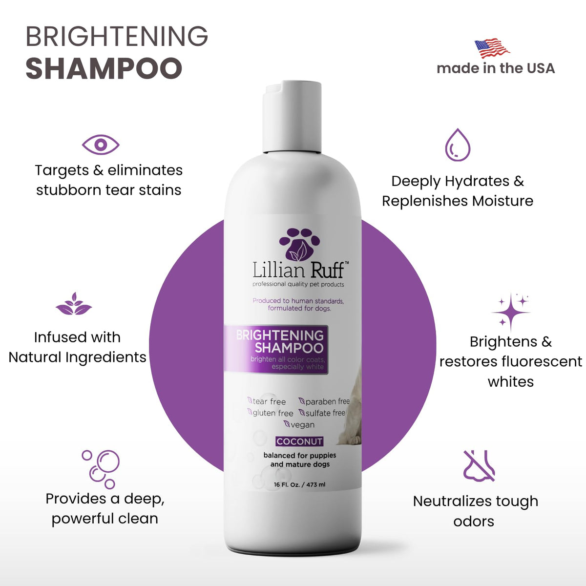 Brightening Dog Shampoo with Aloe & Provitamin B5 16oz Q239