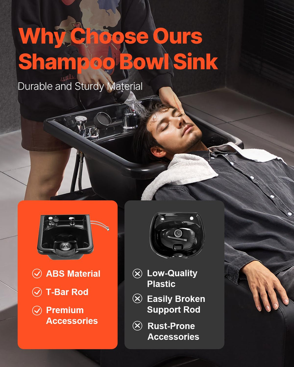 Black ABS Plastic Shampoo Basin M598372
