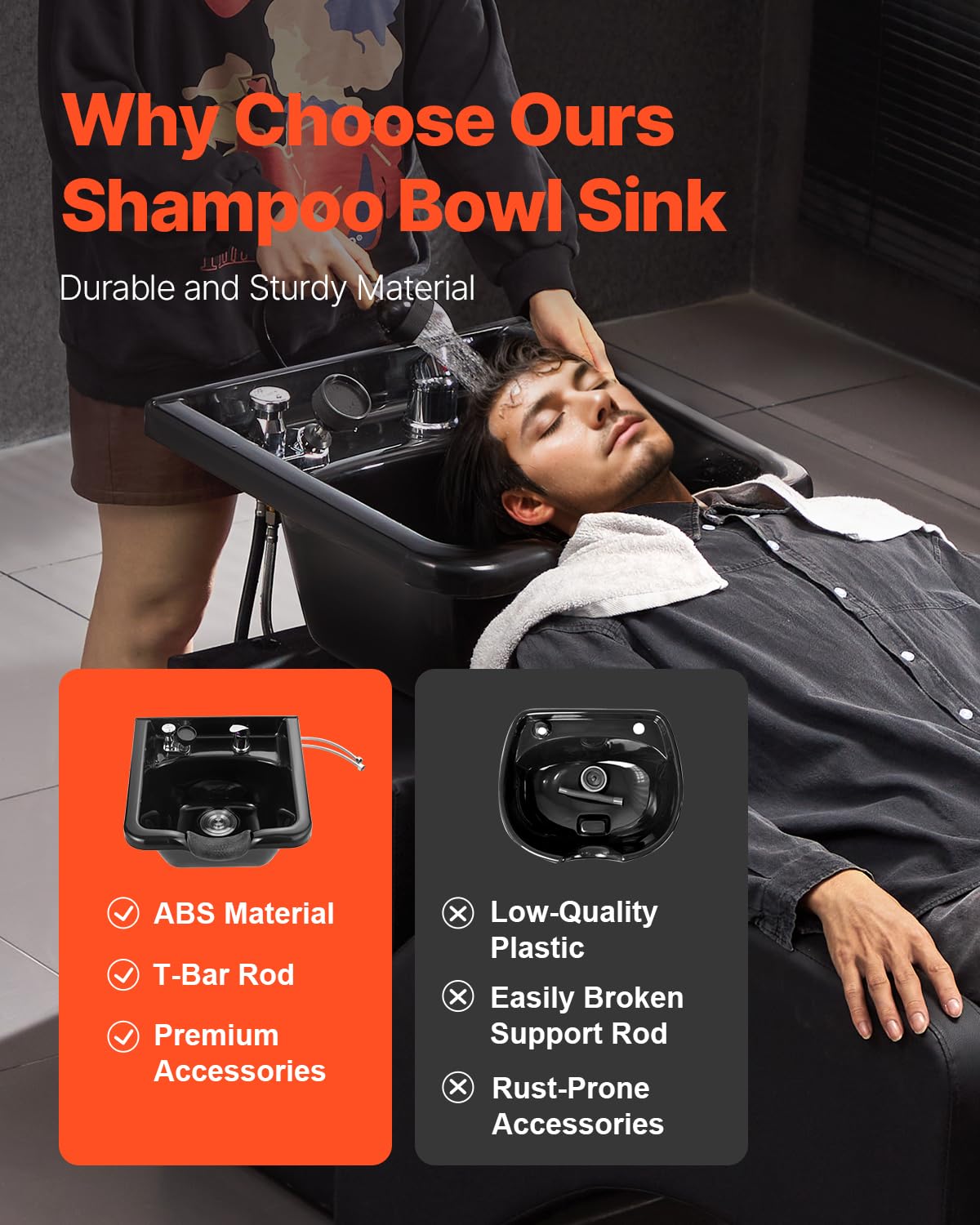 Black ABS Plastic Shampoo Basin M598372