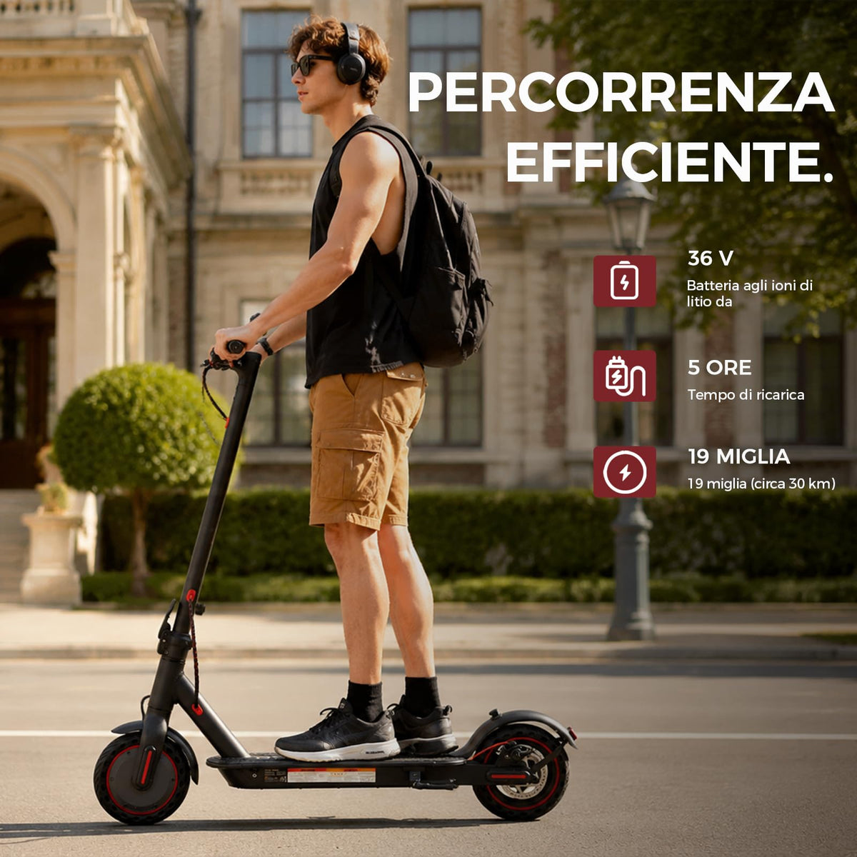 Electric Scooter, 350W/500W, 8.5" Tires, 21 Miles Range, Folding E-Scooter H801027