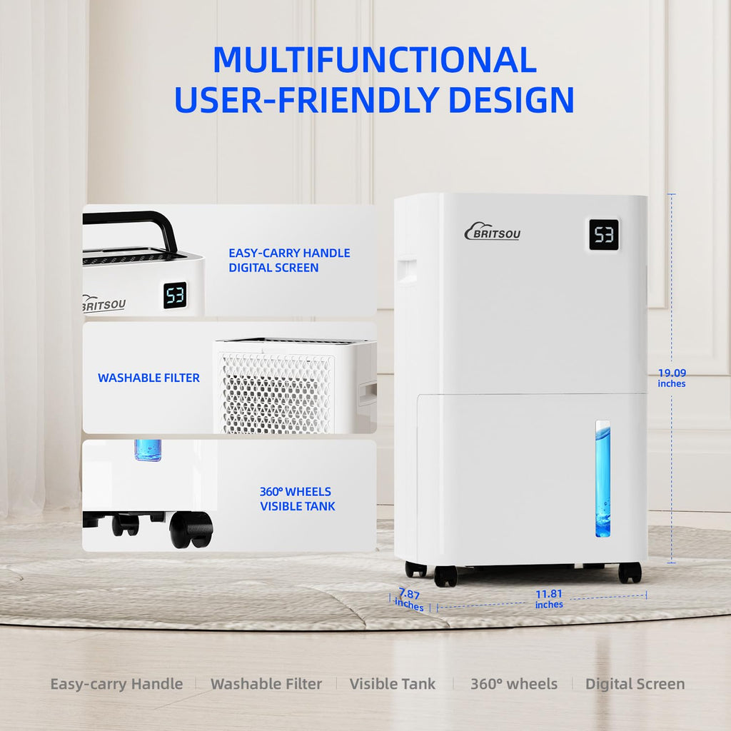 50 Pints Dehumidifier with Drain Hose U5997
