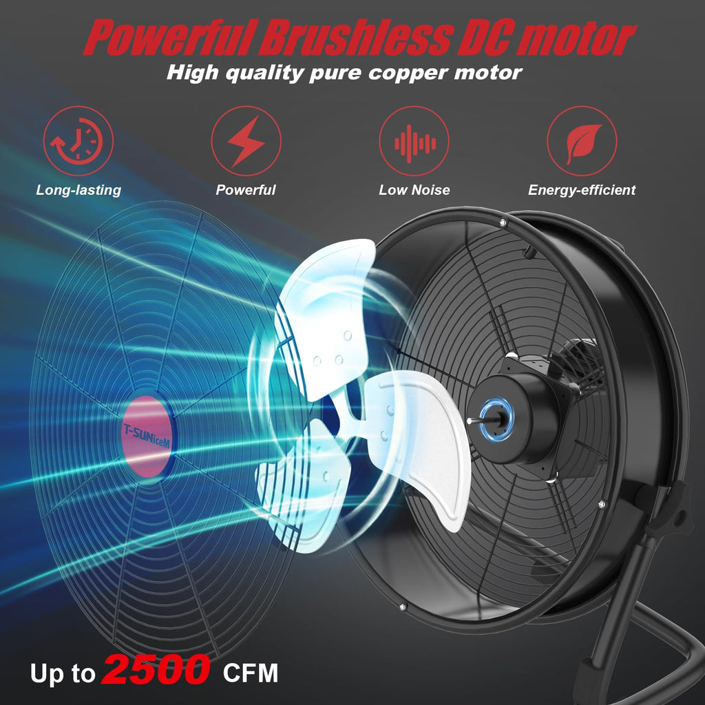 16" Battery Powered Cordless Floor Fan B97064