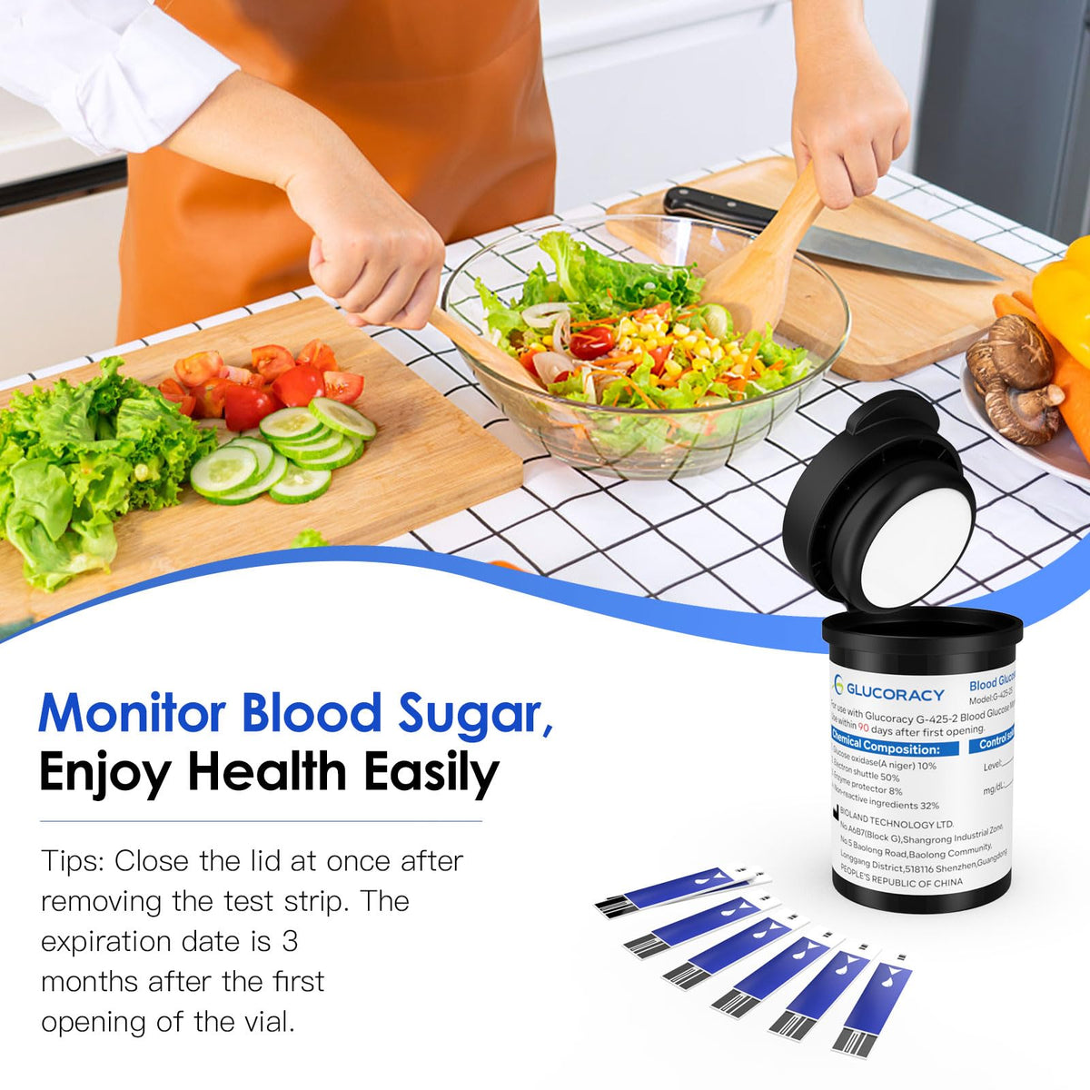 Blood Glucose Test Strips, 100 Strips B462930