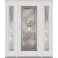 Steel Brilliant White Left Hand In-swing Exterior Prehung Door 36"x80" with 14" Sidelites S773844