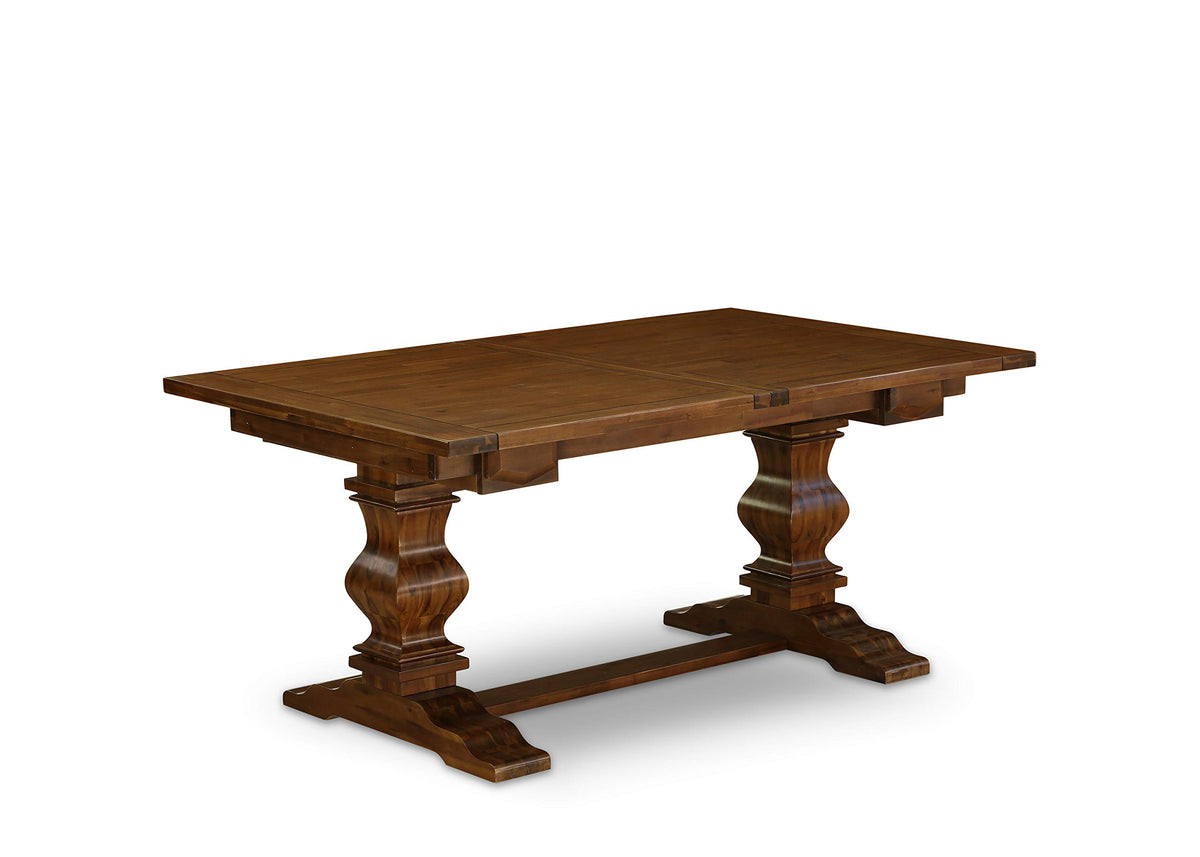 9 Piece Walnut Dining Set with 8 Upholstered Chairs W1906