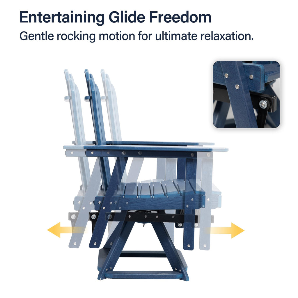 HDPE Swivel Adirondack Chair Set of 2 Navy Blue R244104